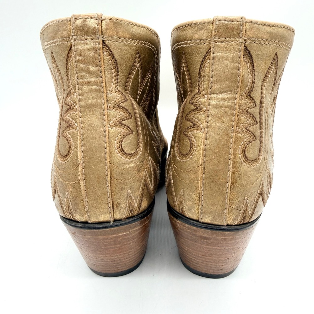 ARIAT Dixon Western Ankle Bootie In Distressed Gold Size 8.5 Coastal Cowgirl - Picture 10 of 13